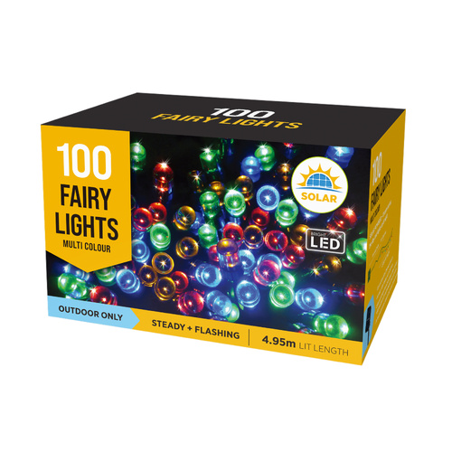 Solar LED Fairy Lights 100 Multi