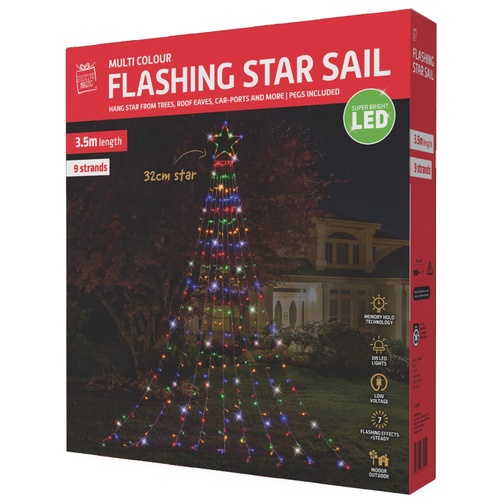 LED Garden Star Cascade 3.5m Multi
