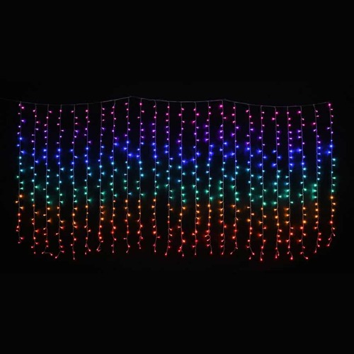 LED Curtain Lights Rainbow 3.6x1.8m Flashing..