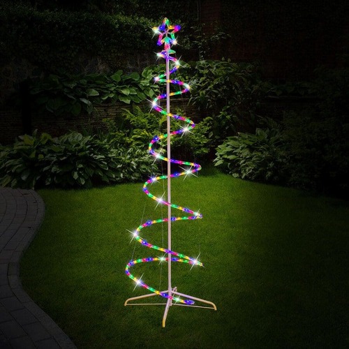 Solar Spiral Ropelight Tree 180cm Multi..