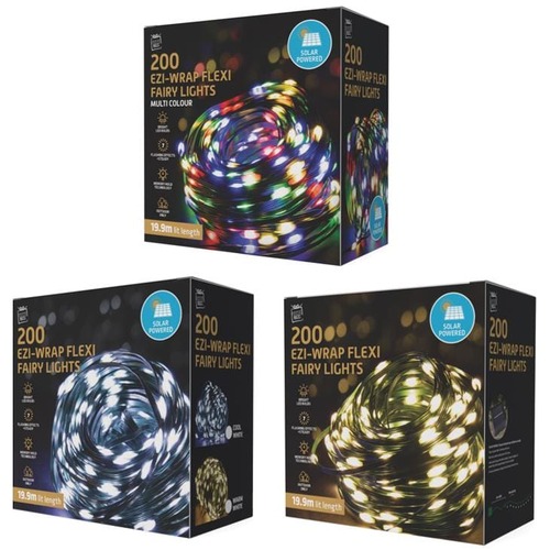 Solar Easy Wrap Fairy Lights 200 Asst