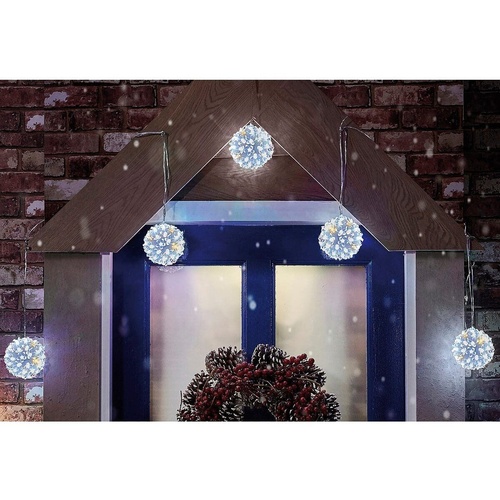 LED Petal Balls 10cm 5pc Twinkle Cool-Warm