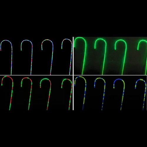 RGB Lightshow Candy Cane Stakes 4pc