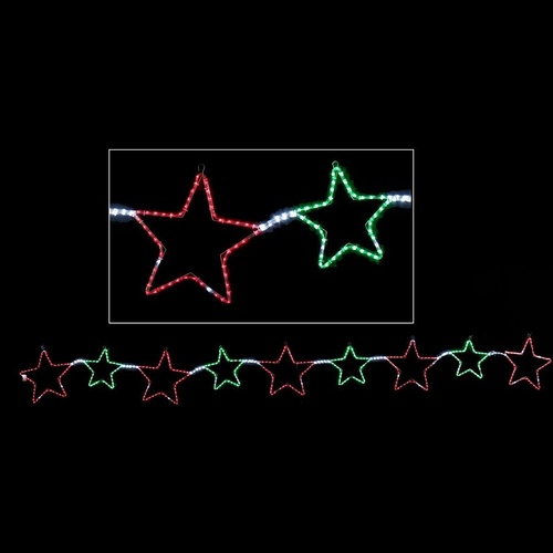 LED R/Light 9pc Big Star Chain Red-Green