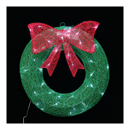 LED Glitter Thread Wreath 60cm 
