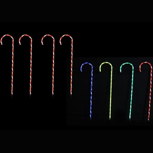 LED Giant Candy Cane Path Lights 4pc. Red or Multi