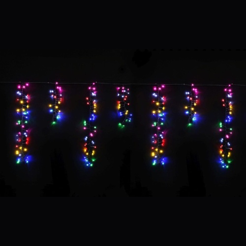 LED Dancing Cluster Icicles 9m Multi