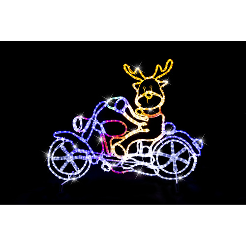 Rudolph is Riding his Motorbike!