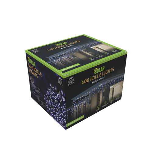 Solar Icicle Lights 400 BlueWhite