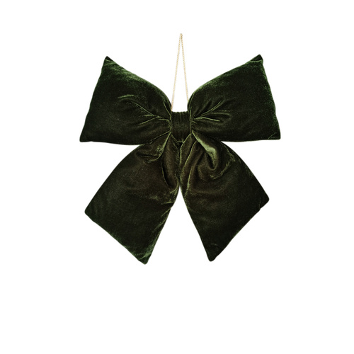 Velvet Bow Dark Green - Large