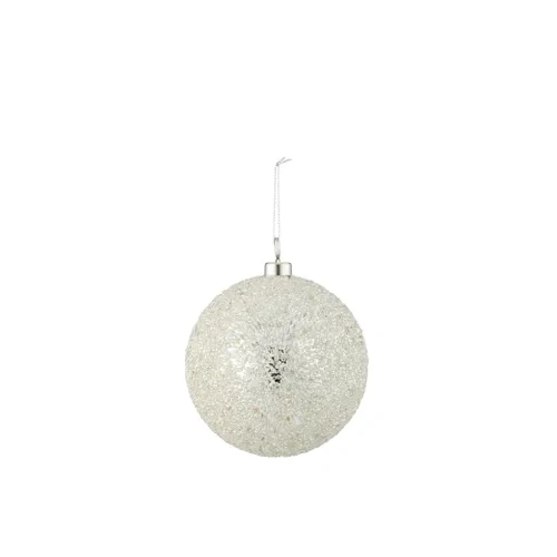 10cm Lustre Bauble - Silver