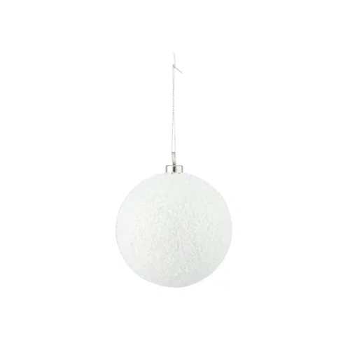 10cm Lustre Bauble - White