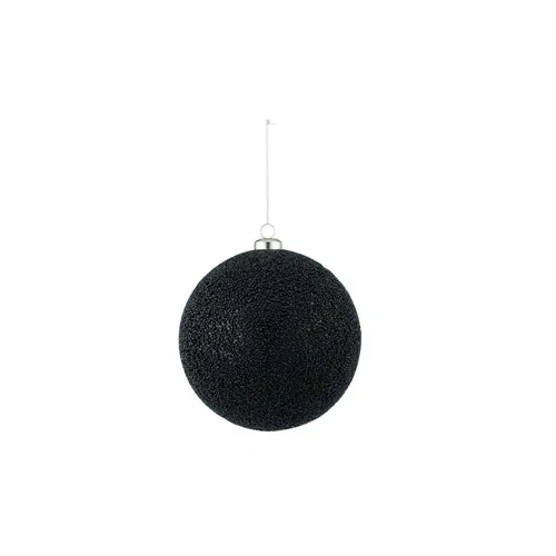 15cm Lustre Bauble Plastic - Black