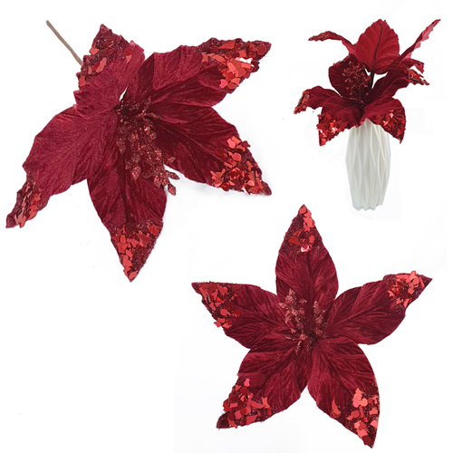 Flower Red with Sequin