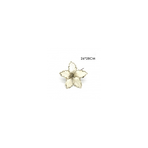 Cream with Sequin Trim Poinsettia