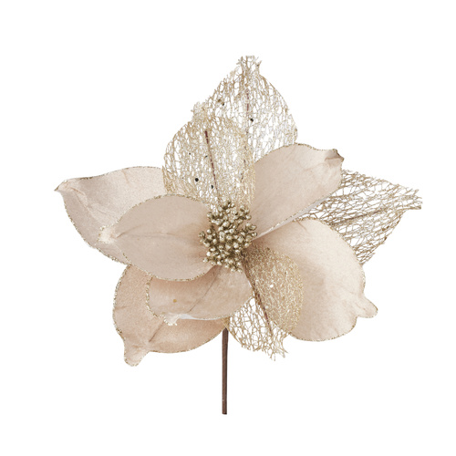 Glitter Magnolia Stem 27cm