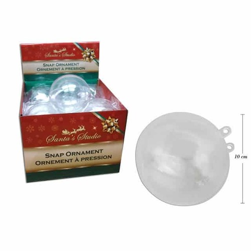Clear Snap Baubles 10cm