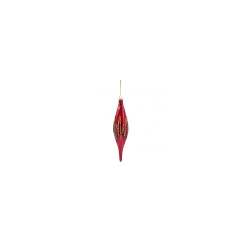 Teardrop Glass Red & Gold