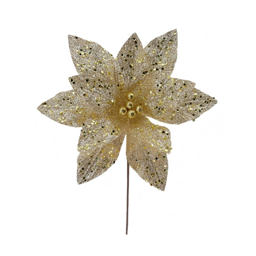 Poinsettia 30cm Gold