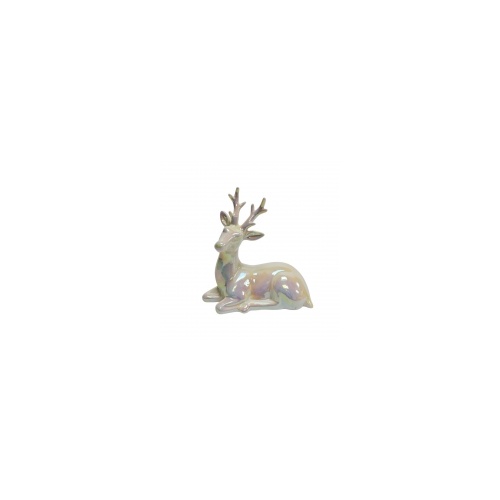 Porcelain Laying Reindeer 8x15cm