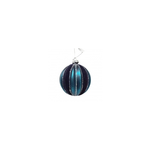Glass Bauble 10cm Blue