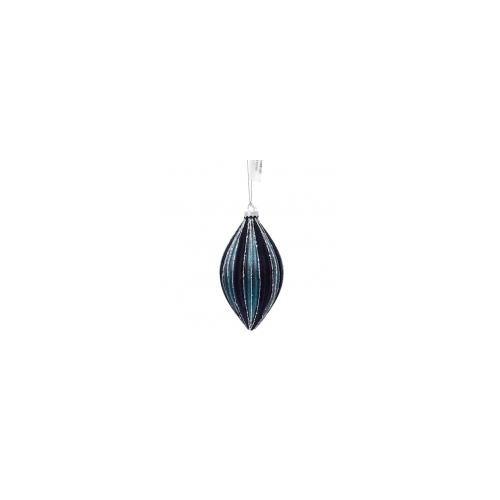 Glass Bauble  Teardrop Blue