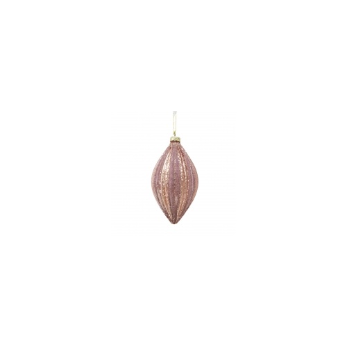 Glass Bauble  Teardrop Pink