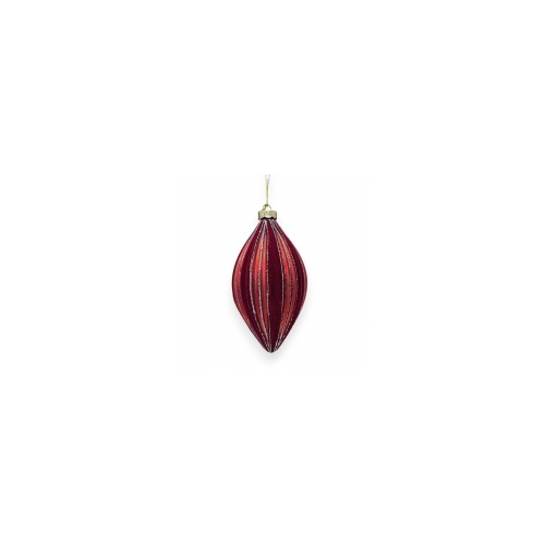 Glass Bauble  Teardrop Red