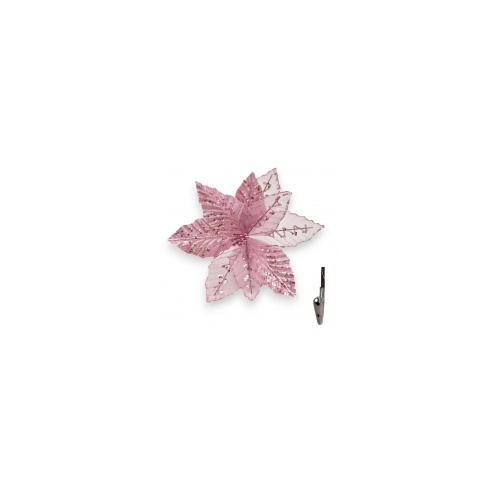 Pink Poinsettia with Clip