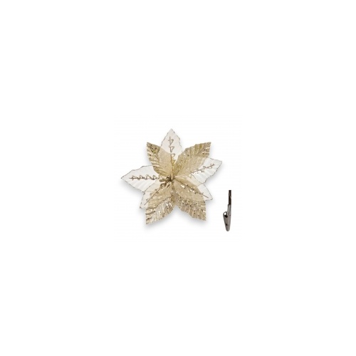 Champagne Poinsettia with Clip