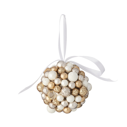 White & Gold Bauble 9cm