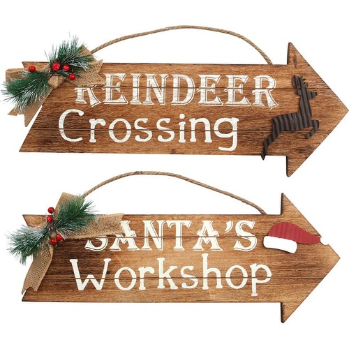 Santas Workshop Wooden Sign