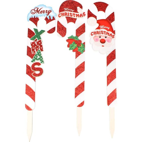 xmas Candy Cane Garden Stakes