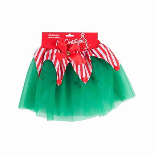 XMAS ELF TUTU WITH BOW 64 X 33 CM..