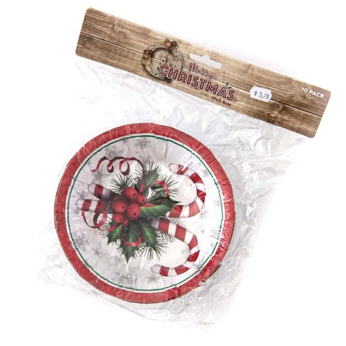 10PK Bowl 17x3.5cm Candy canes