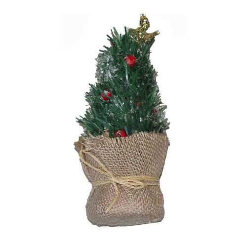 16cm Xmas Tree in Hessian Bag