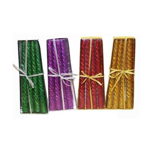 4pk 20cm Xmas Glitter Candles
