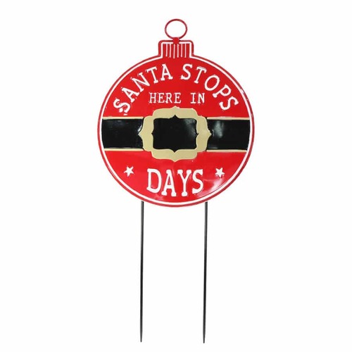 Santa Stop Countdown Yard Stake 125cm..
