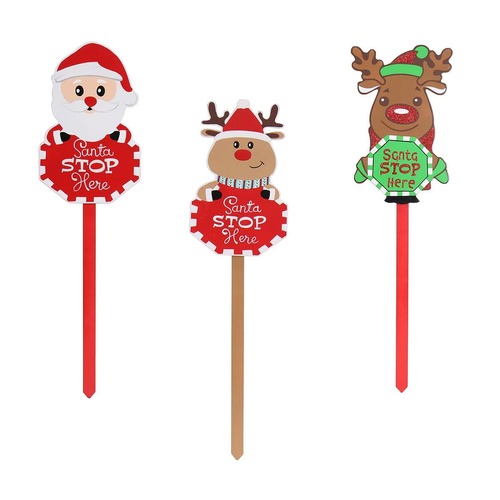 Santa Stop Character Stake 61cm Asst..