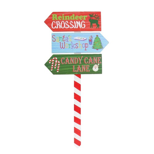 Christmas Locations Sign-Post 61x29cm..