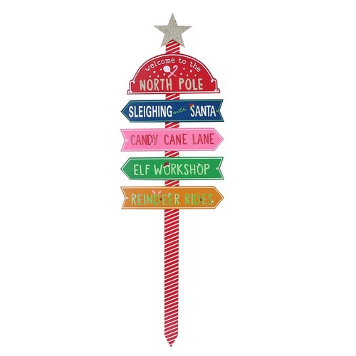 Christmas Stop Stake 90cm Gold Star..