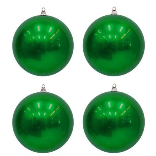 Baubles 100mm 4pk UV Stable Green..