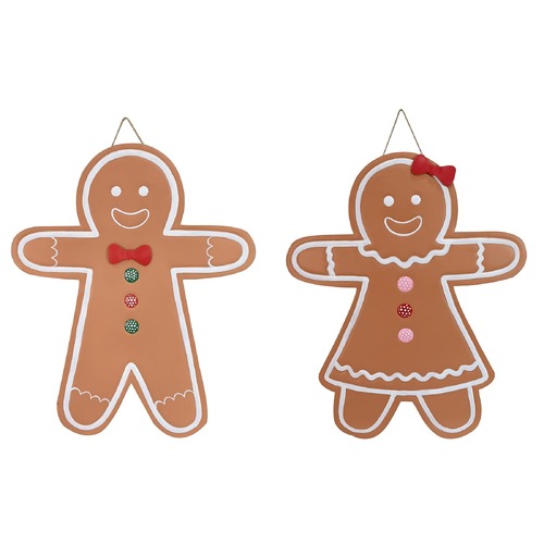 Metal Hanging Gingerbread Asst
