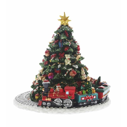 18CM XMAS TREE WITH REV TRAIN
