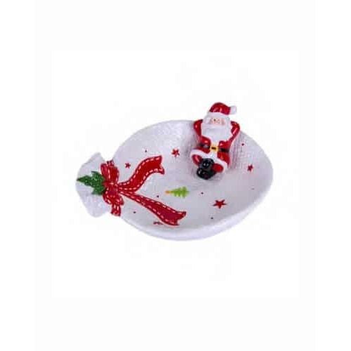 Ceramic textured santa treat plate