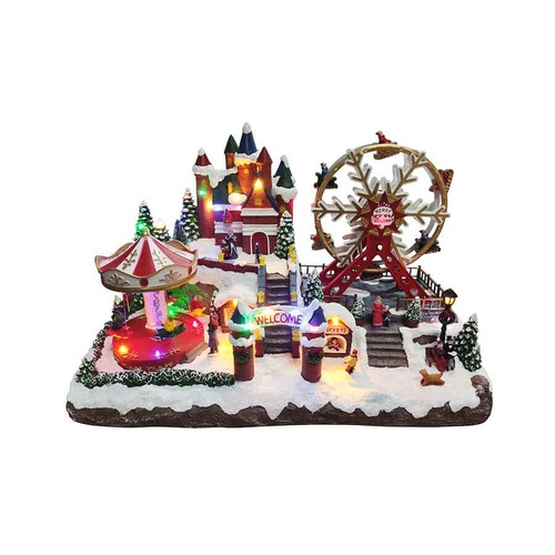 Musical Theme Park with Moving Carosel 55x28x34cm