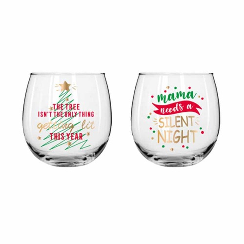2Pk Stemless Wine Glasses 470ml