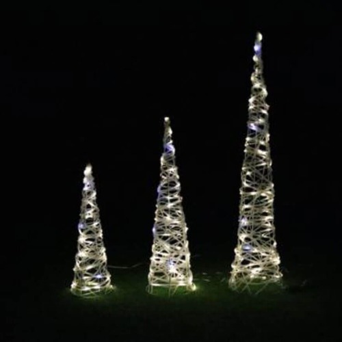 Rattan 3pc Cone Tree