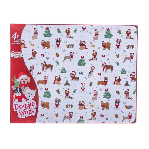Pk4 Xmas Pets Placemats 26.5cm