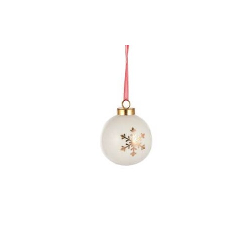 Snowflake  6x6x8cm Whi/Gold ..